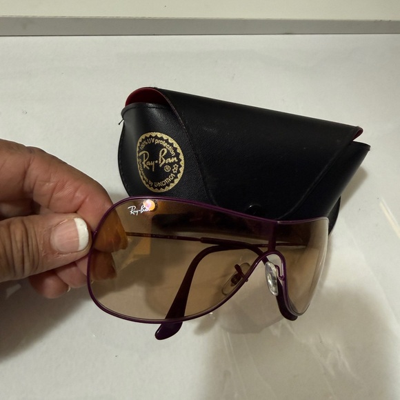 Ray-Ban Violet Frame with Amber Lenses Sunglasses - Picture 3 of 16
